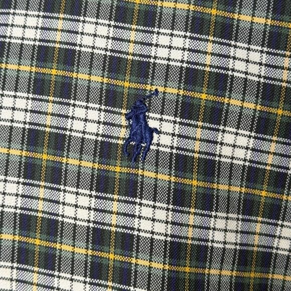 Ralph Lauren Classic Fit L.Sleeve Button Down XL Plaid Blue Green Yellow 2/$50 - Picture 7 of 13